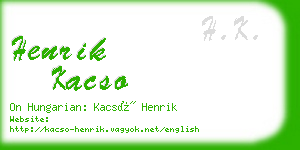 henrik kacso business card